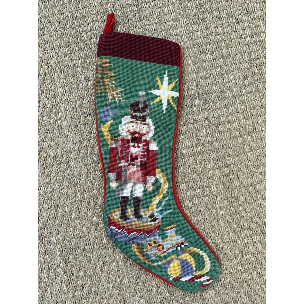 Imperial‎ elegance Wool Nutcracker Needlepoint Christmas Stocking Cross Stitch